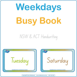 NSW Weekdays Busy Book, NSW Weekdays Quiet Book, ACT Weekdays Busy Book