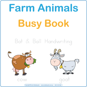 Teach Your Child about Farm Animals, Farm Animal Busy Book, Farm Animal Quiet Book