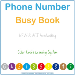 Teach Your Child Their Phone Number using NSW School Handwriting, Phone Number Busy Book