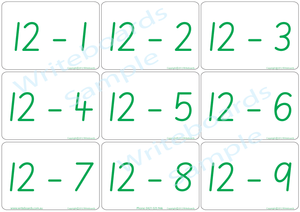 SA Maths bingo game for Childcare and Preschool, SA Modern Cursive Font Maths Bingo Game