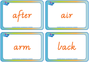 VIC Modern Cursive Font Compound Word Flashcards for Tutors and Occupational Therapists