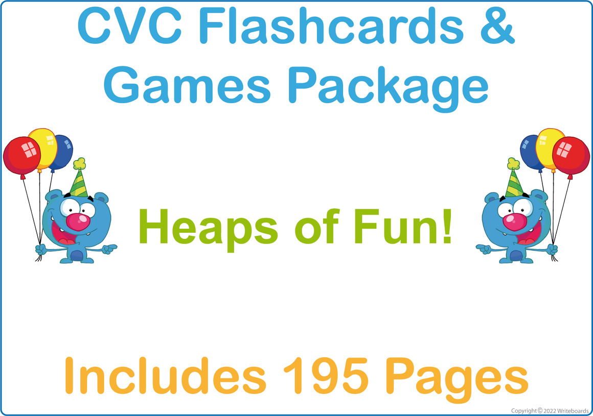 CVC Flashcards & Games Package for Teachers, CVC Flashcard & Games Package using Animal Phonics