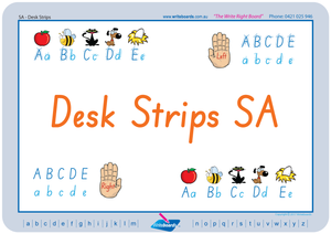 Childcare and Preschool Desk Strips for SA, SA Modern Cursive Font Desk Strips for Childcare