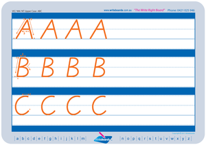 VIC Modern Cursive Font Uppercase Letter Worksheets for Teachers, VIC and WA Teaching Resources