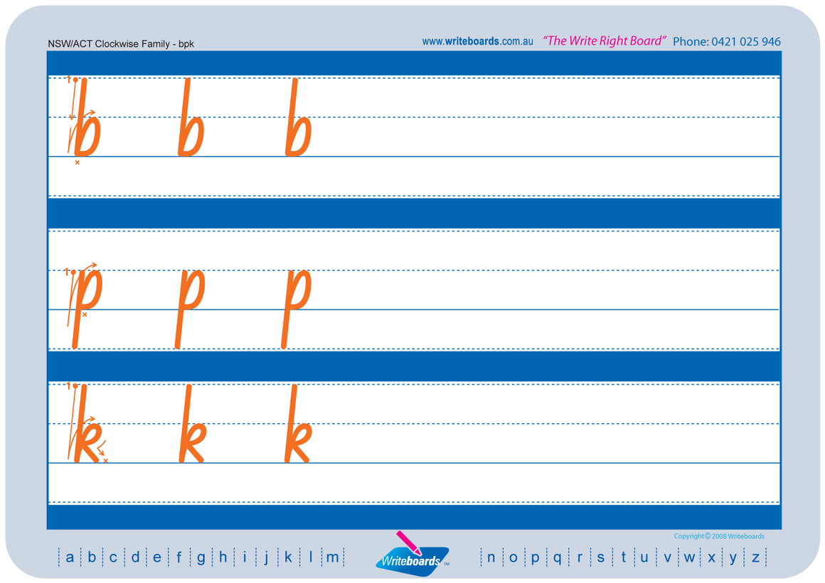 NSW Foundation Font Family Letter Worksheets for Occupational Therapists and Tutors