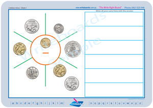 Australian Money Worksheets includes posters, flashcards and worksheets.