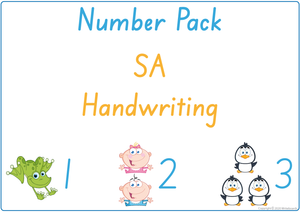 Busy Book Number Pack for SA Handwriting include Busy Pages, Posters & Flashcards