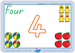 TAS Childcare and Kindergarten Resources, TAS Modern Cursive Font Beginner Number Worksheets and Flashcards for Childcare