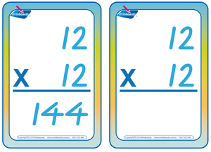 VIC Modern Cursive Font Times Tables Flashcards with and without answers for Occupational Therapists and Tutors