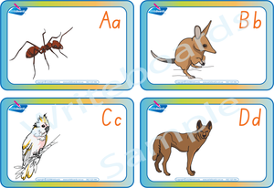 SA Modern Cursive Font Aussie Animal Flashcards for Teachers, SA Australian Animal Flashcards for Teachers