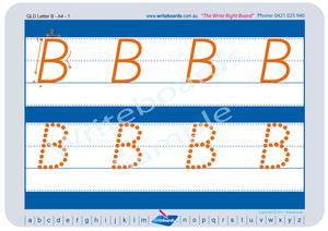 QLD Modern Cursive Font Uppercase Alphabet Tracing Worksheets for Occupational Therapists and Tutors