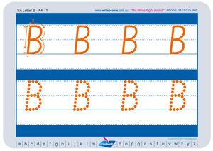 SA Childcare uppercase alphabet tracing worksheets for school readiness, SA resources for Childcare