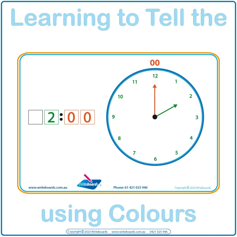 Learn to Tell the Time Using Colours, Teach Your Child to Tell the Time