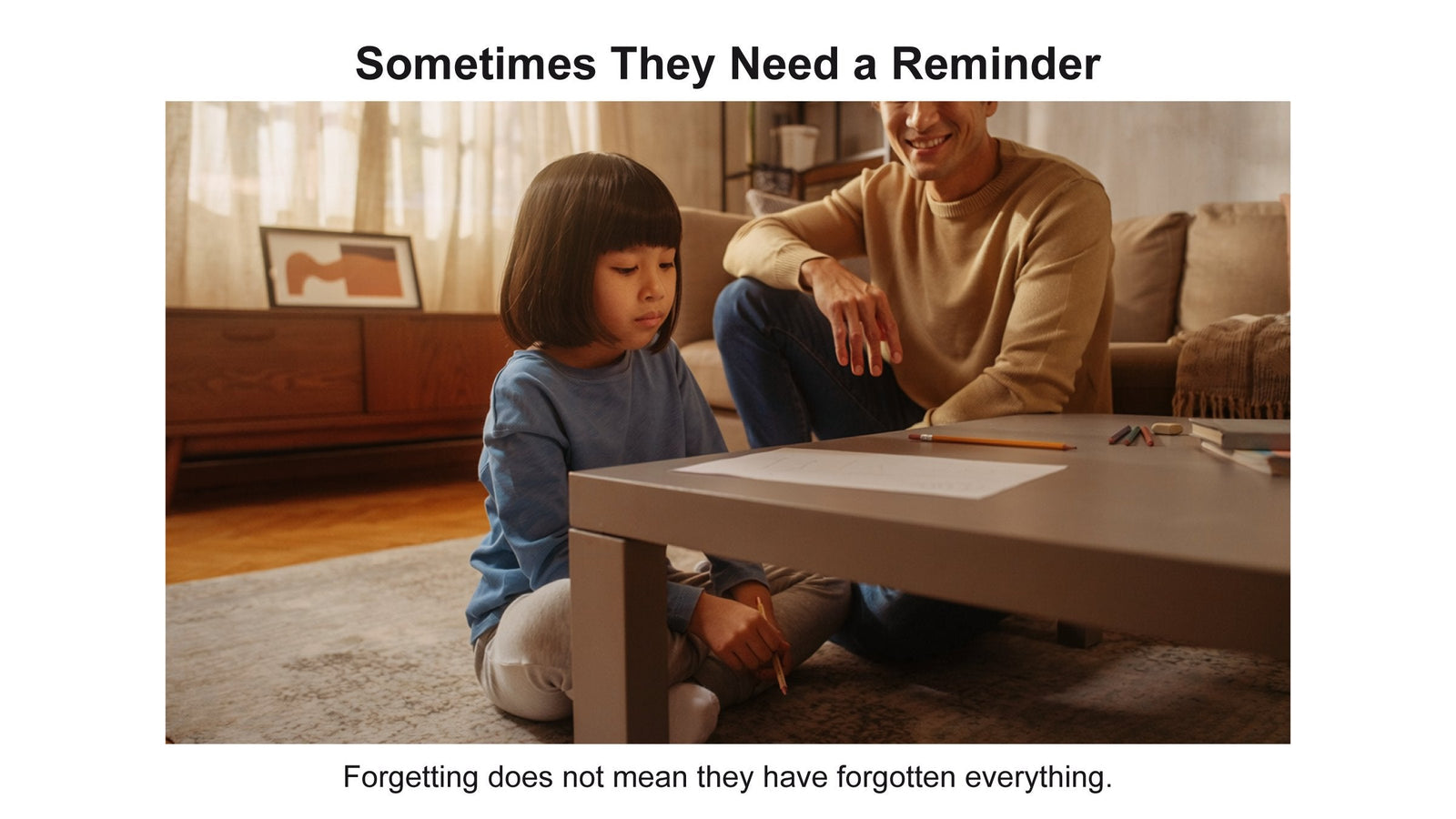Sometimes children need help remembering what they have learnt