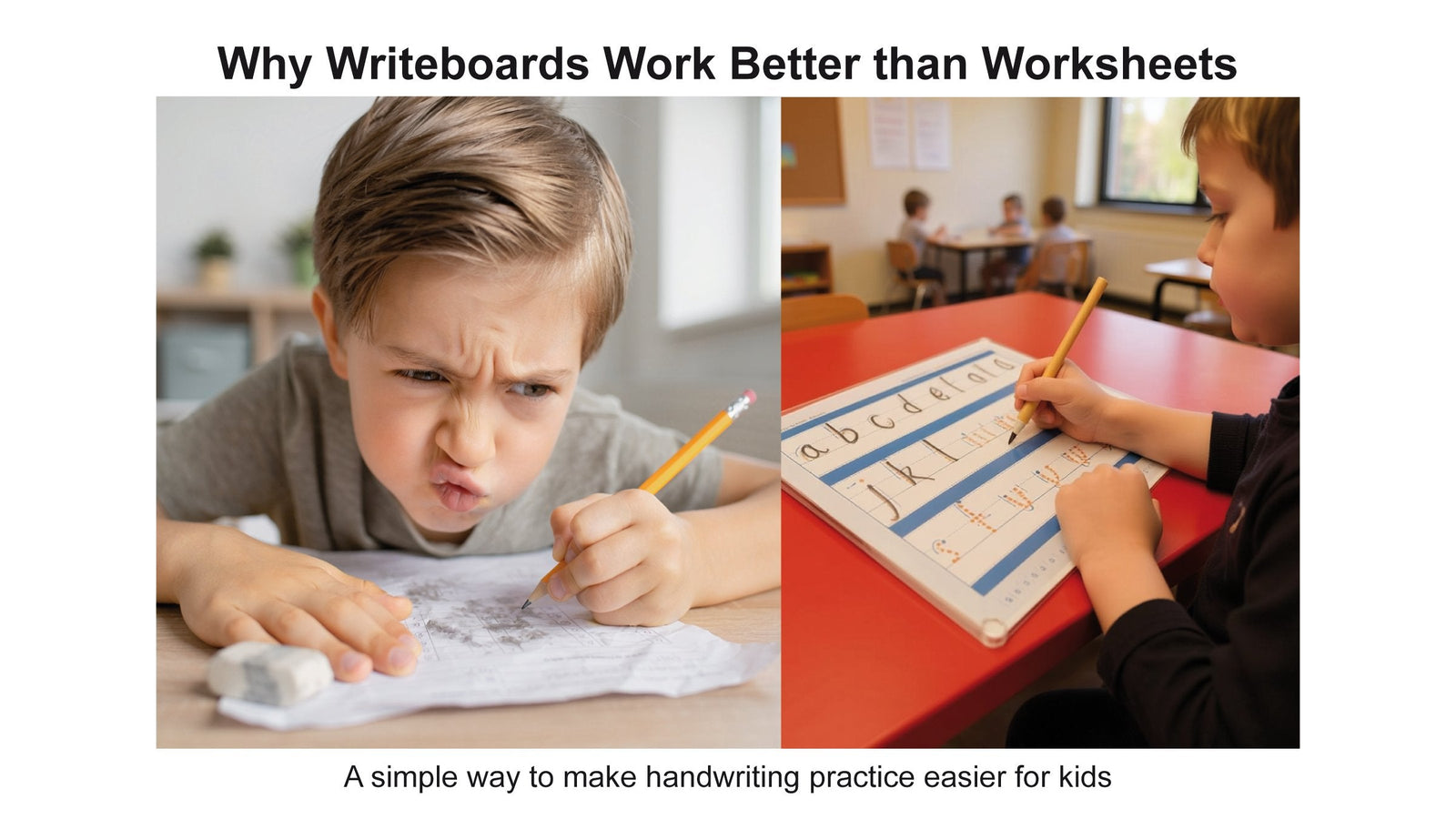 Why our Reusable Writeboard works better than worksheets alone
