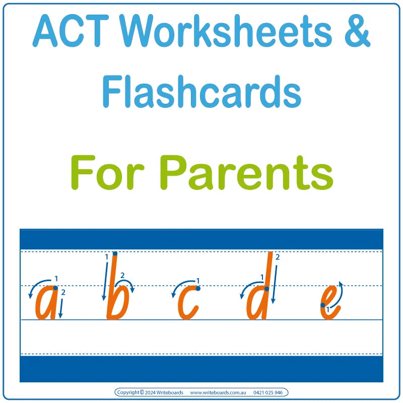 ACT Alphabet Tracing Worksheets for Parents, ACT Cursive Writing Worksheets for Parents, ACT School Tracing Worksheets