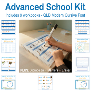 QLD Modern Cursive Font Advanced School Kit for upper primary handwriting and learning support