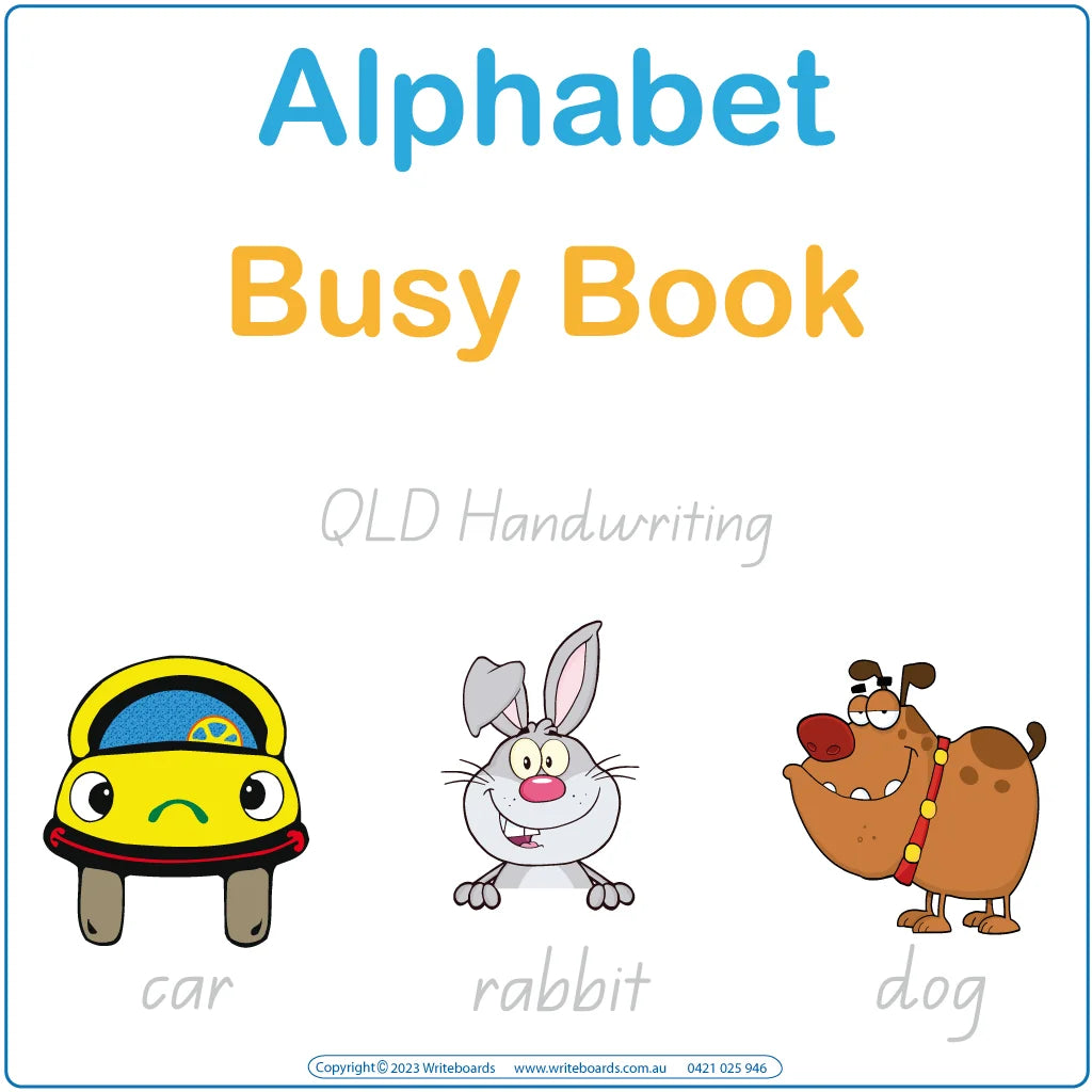 QCursive Alphabet Busy Book includes Fun Posters – Flashcards & fun activities