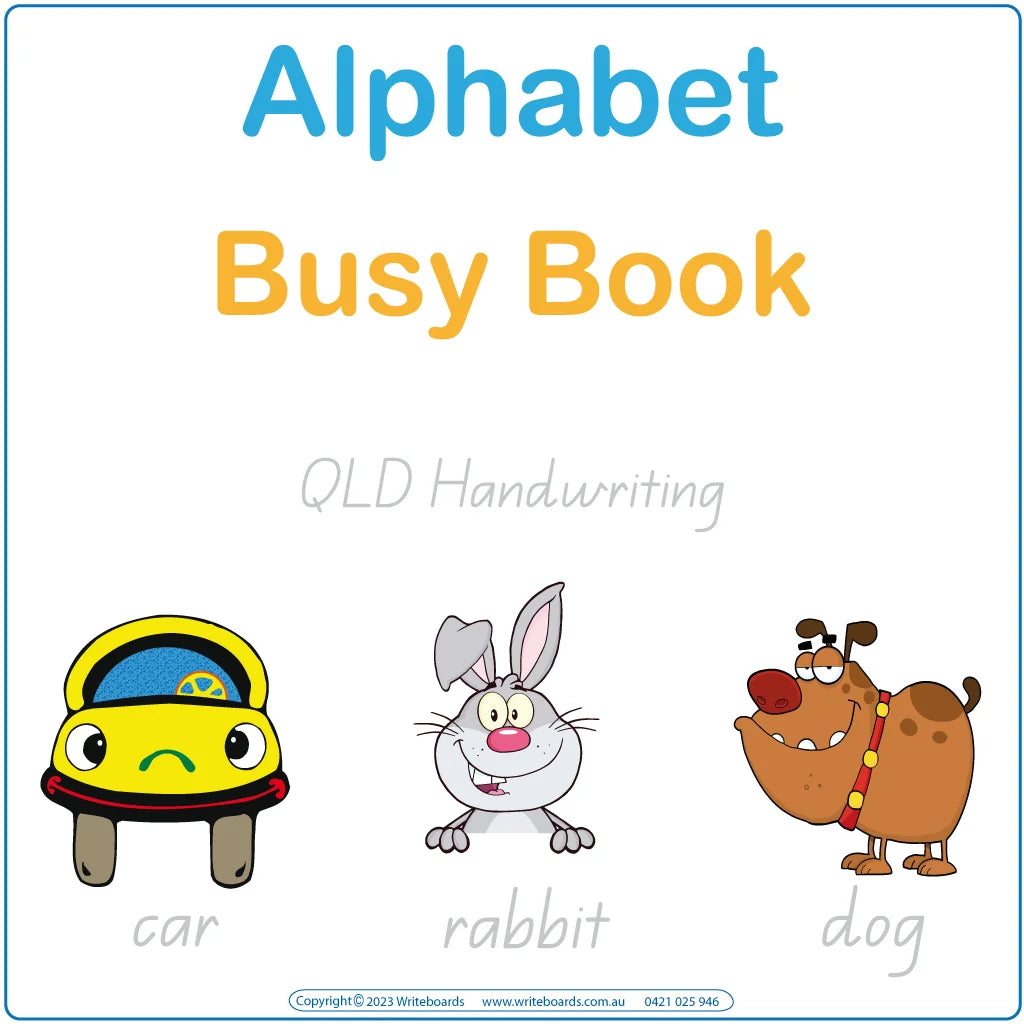 QLD Alphabet Busy Book, QLD Alphabet Quiet Book, Teach Your Child QLD Handwriting