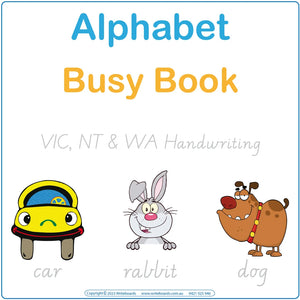 VIC Alphabet Busy Book, VIC  Alphabet Quiet Book, Teach Your Child VIC Handwriting using Busy Books