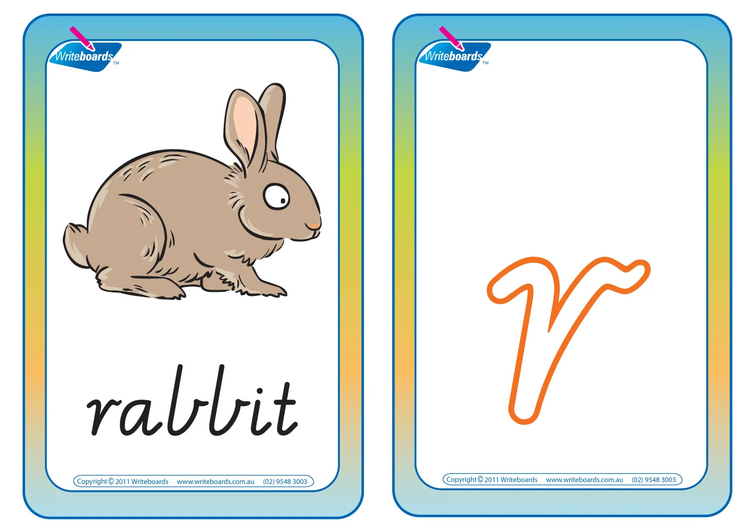 VIC Modern Cursive Font Alphabet Flashcards for Tutors and Occupational Therapists, VIC Therapists Resources