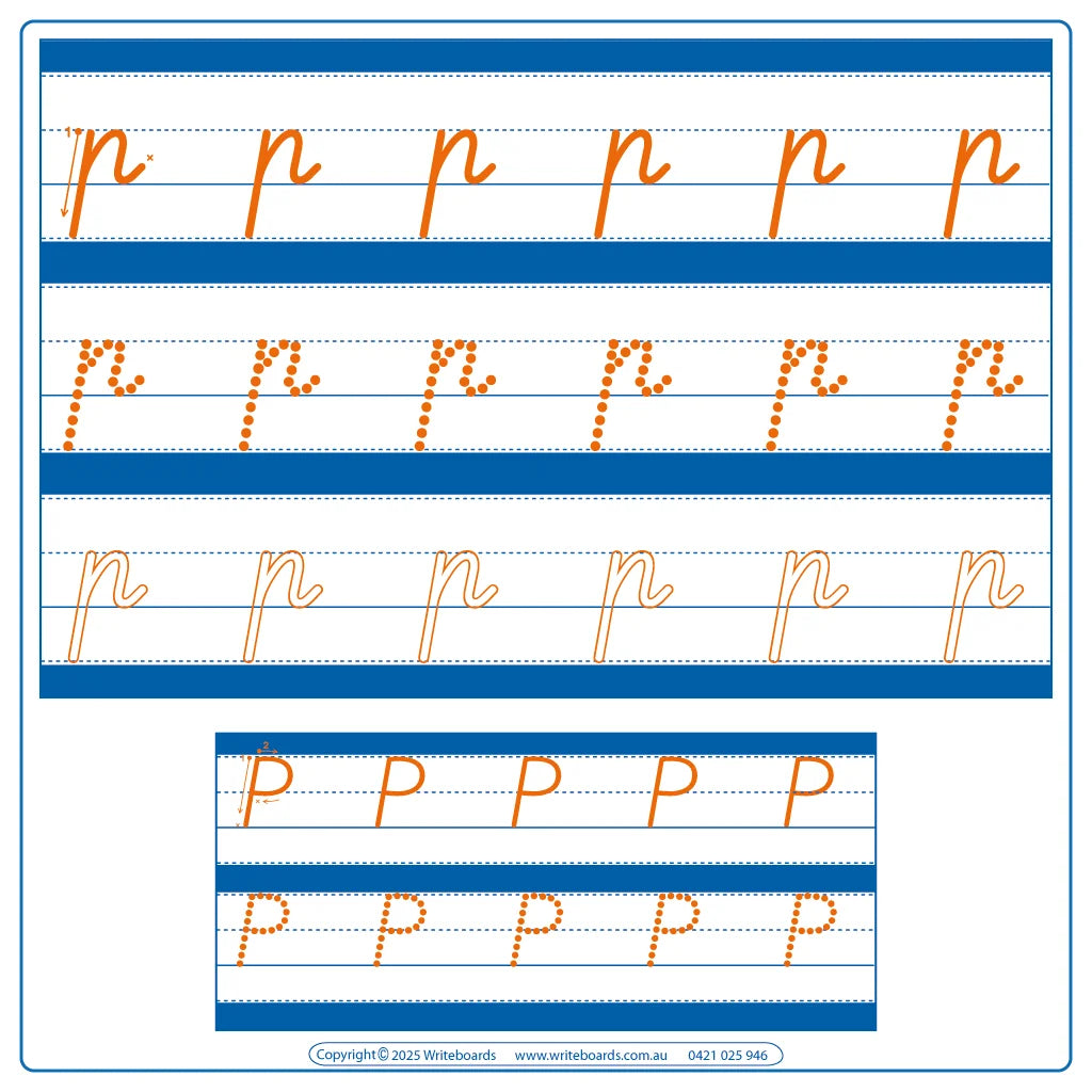 Help for Messy Handwriting with our Guided Alphabet & Numbers Worksheets using VIC Modern Cursive Font
