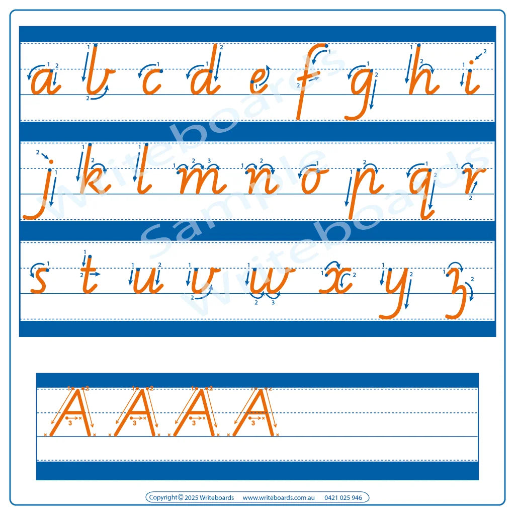 Help Your Child with Alphabet & Numbers Worksheets with Directions using VIC Modern Cursive School Handwriting