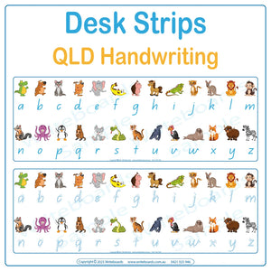 Download & Print QLD School Handwriting Animal Phonics Desk Strips to help your child