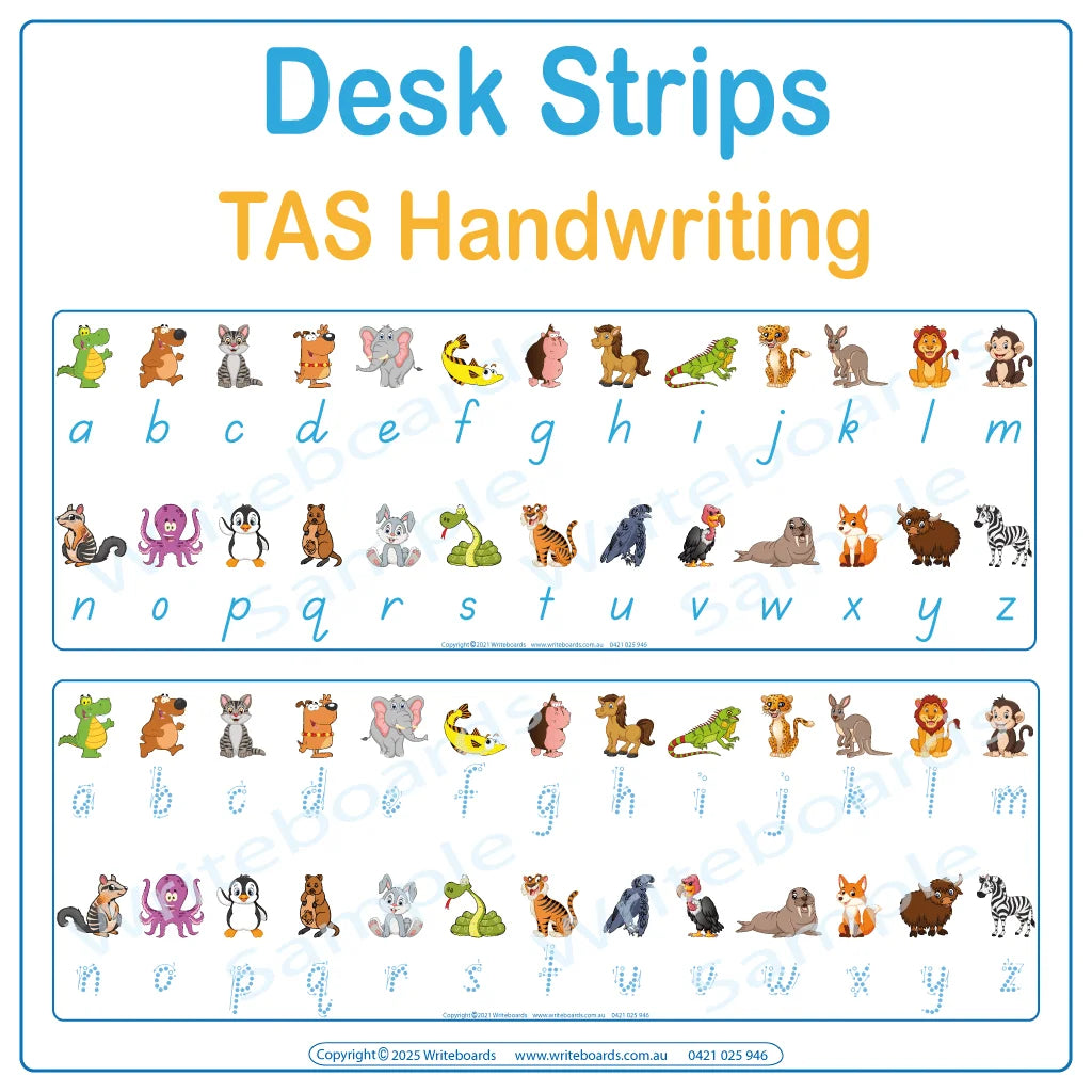 Download & Print TAS Handwriting Animal Phonics Desk Strips to help your child