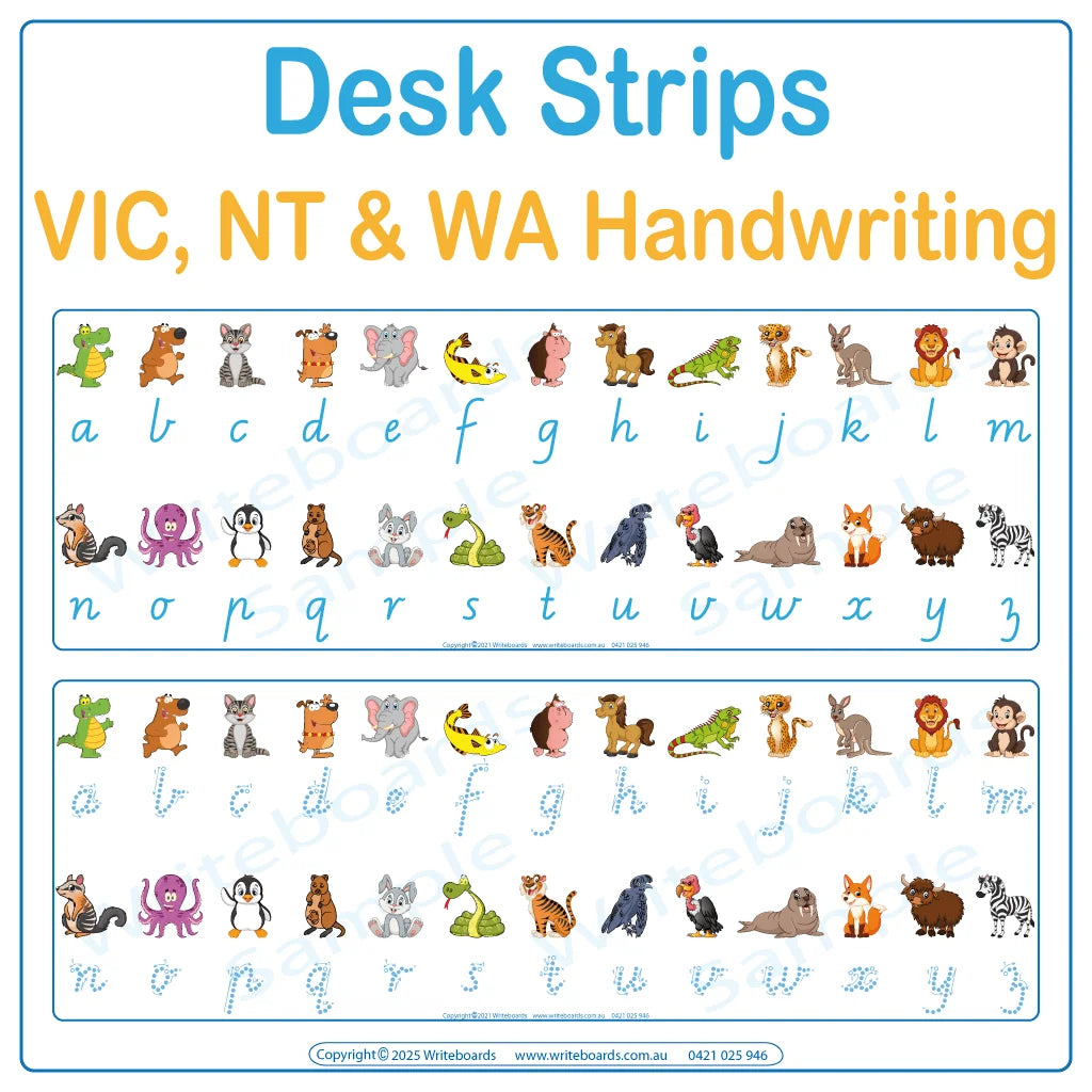 Download & Print VIC & WA Handwriting Animal Phonics Desk Strips to help your child