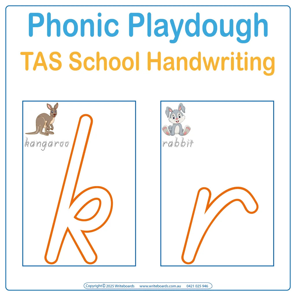 TAS Animal Phonics: 26 pages for play dough fun for Parents in TAS