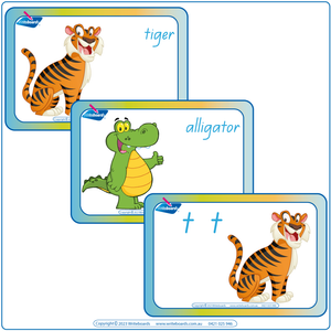 QLD Phonic Flashcards for kids, Animal Phonic Flashcards completed using QLD School Handwriting, QLD Animal Phonics