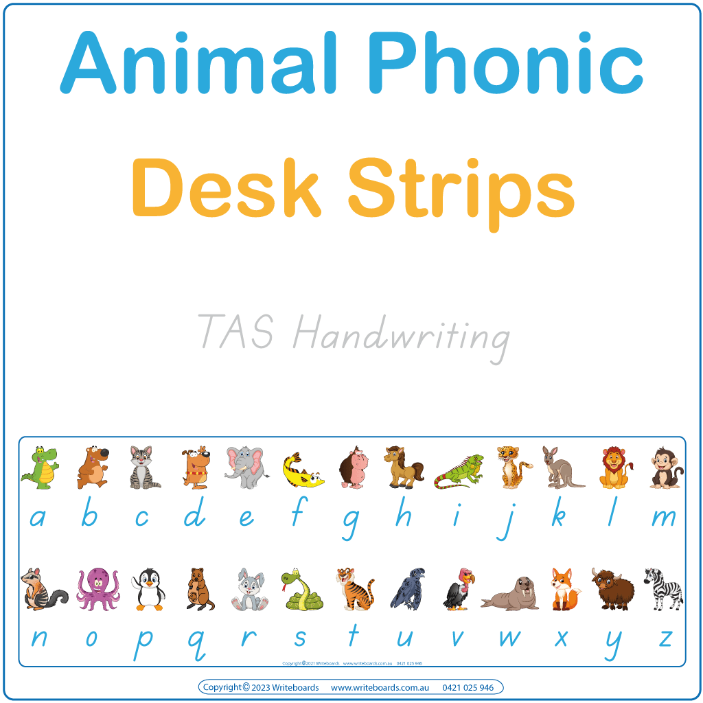 Download & Print TAS Handwriting Animal Phonics Desk Strips to help your child