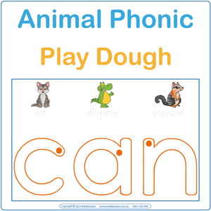 Animal Phonics Play Dough Worksheets