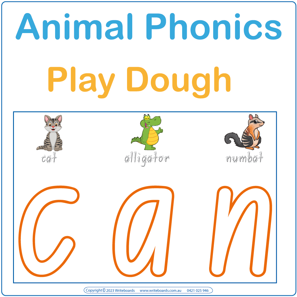NSW Phonic Play Dough Letters, NSW Animal Phonic Practice Letters, Play Dough Letters for NSW
