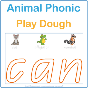 Phonic Play Dough Letters using QLD Handwriting, QLD Animal Phonic Practice Letters, QLD Play Dough Letters