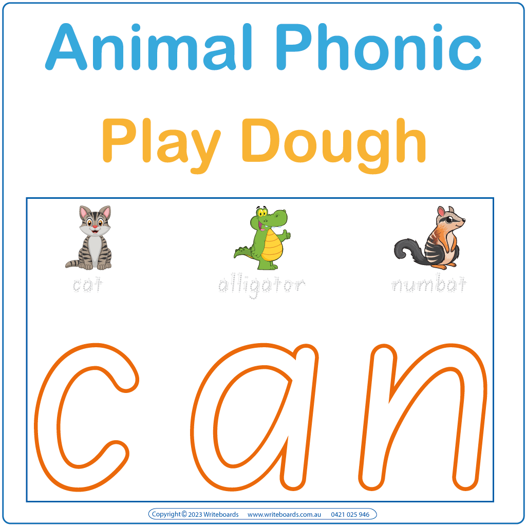 SA Animal Phonics: 26 pages for play dough fun for Parents in SA