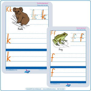 Teach the alphabet with SA Modern Cursive Font Australian Animal Worksheets engaging tracing activities