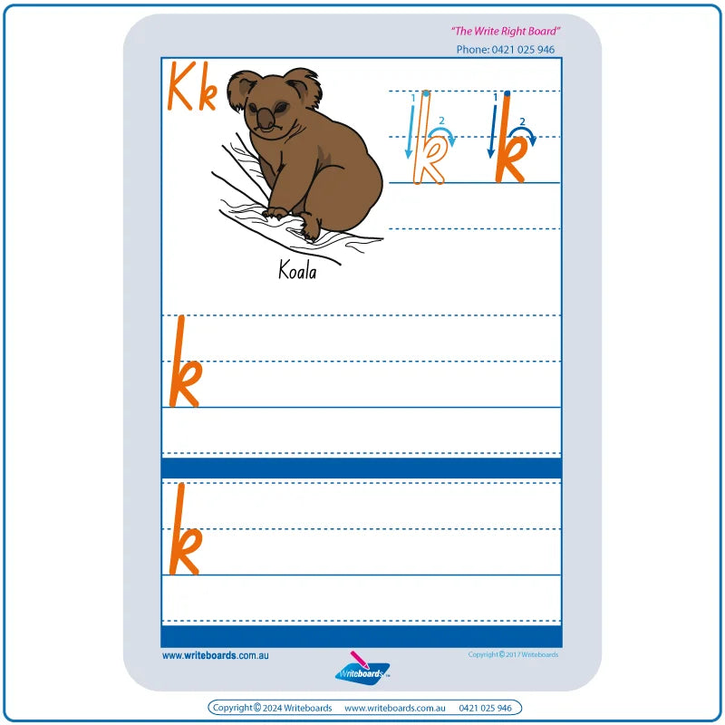 Australian School Alphabet Tracing Worksheets, Handwriting worksheets for Aussie School Kids