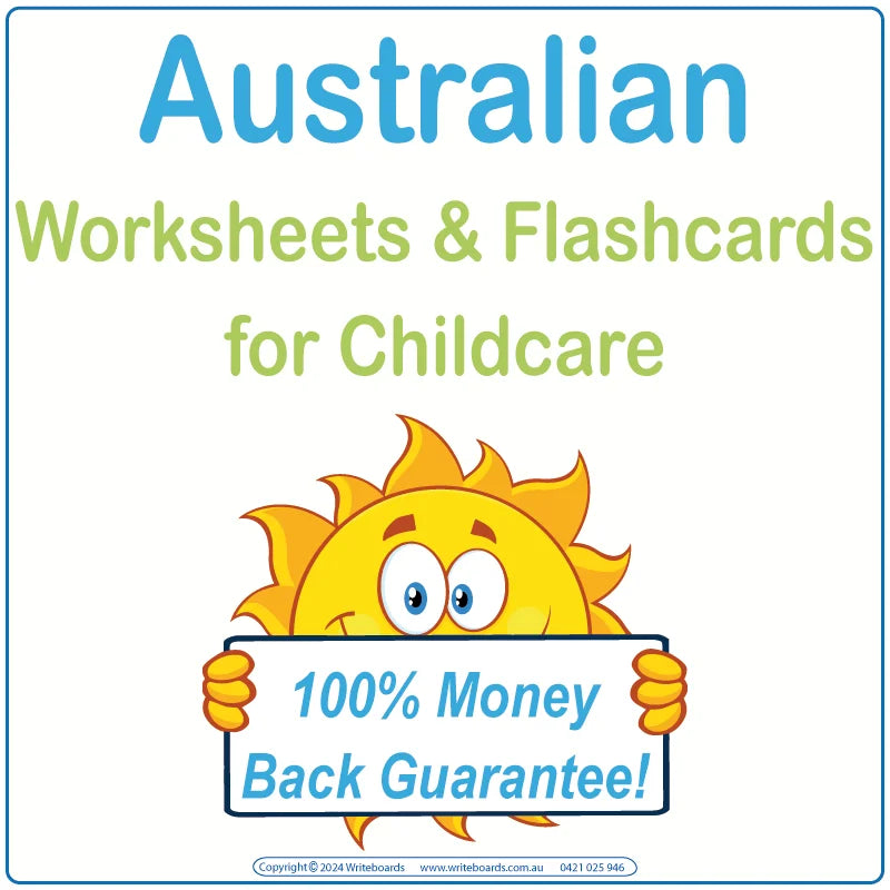 Australian Worksheets for Preschools, Aussie Alphabet Tracing Worksheets for Childcare, Printable Australian Worksheets for Preschool Educators