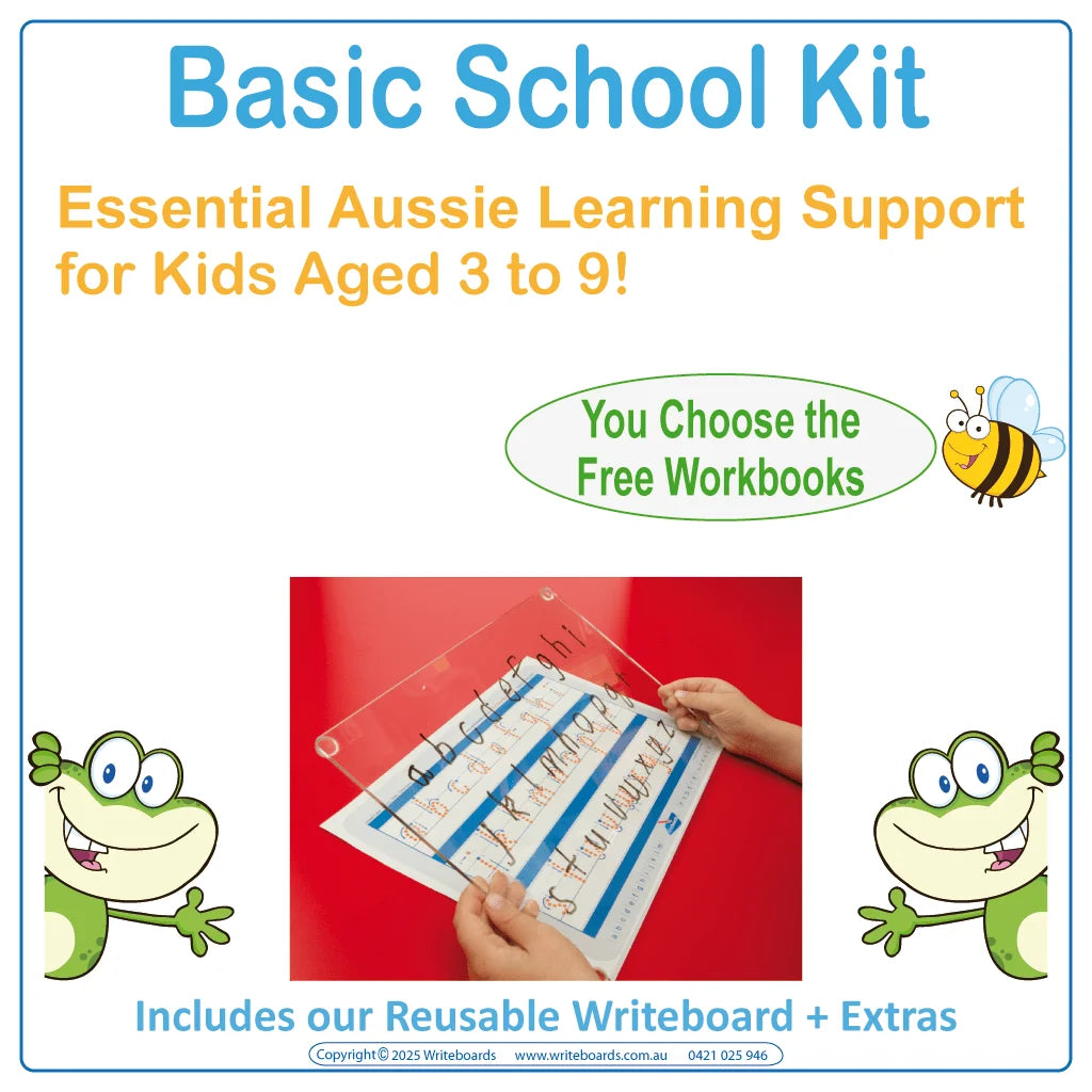 Help your child with Australian Schooling with our Basic School Kit for Ages 3 to 9