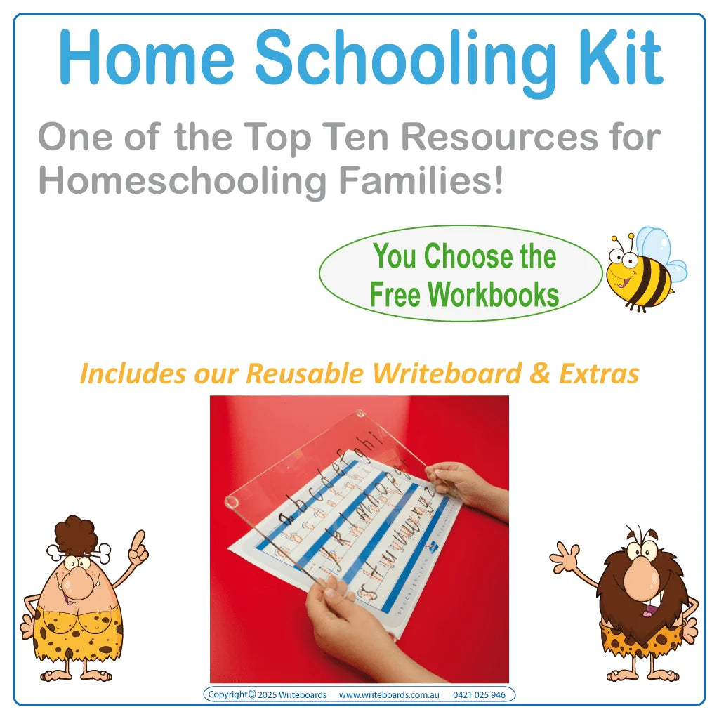 Homeschool handwriting and learning kit for Aussie kids aged 3 to 9