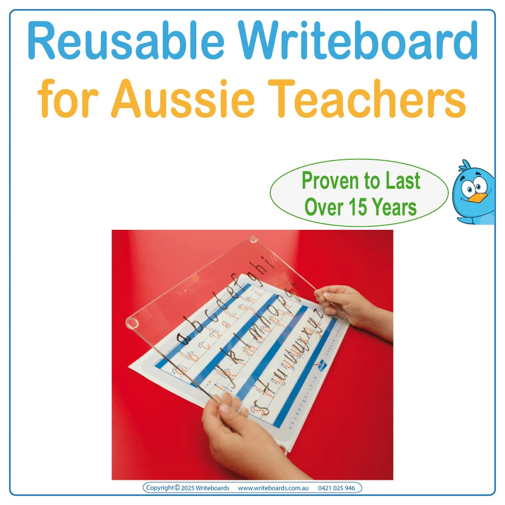 Reusable Writing Board for Aussie Classrooms, Eco-friendly writing tools for students, Durable handwriting boards for teachers