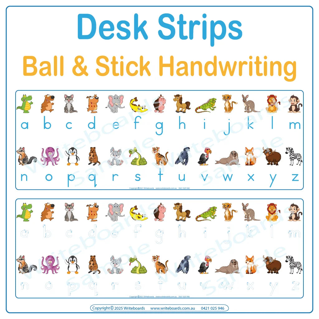 Ball & Stick Phonic Desk Strips for Teachers, Reusable Phonic Desk Strips using Ball and Stick