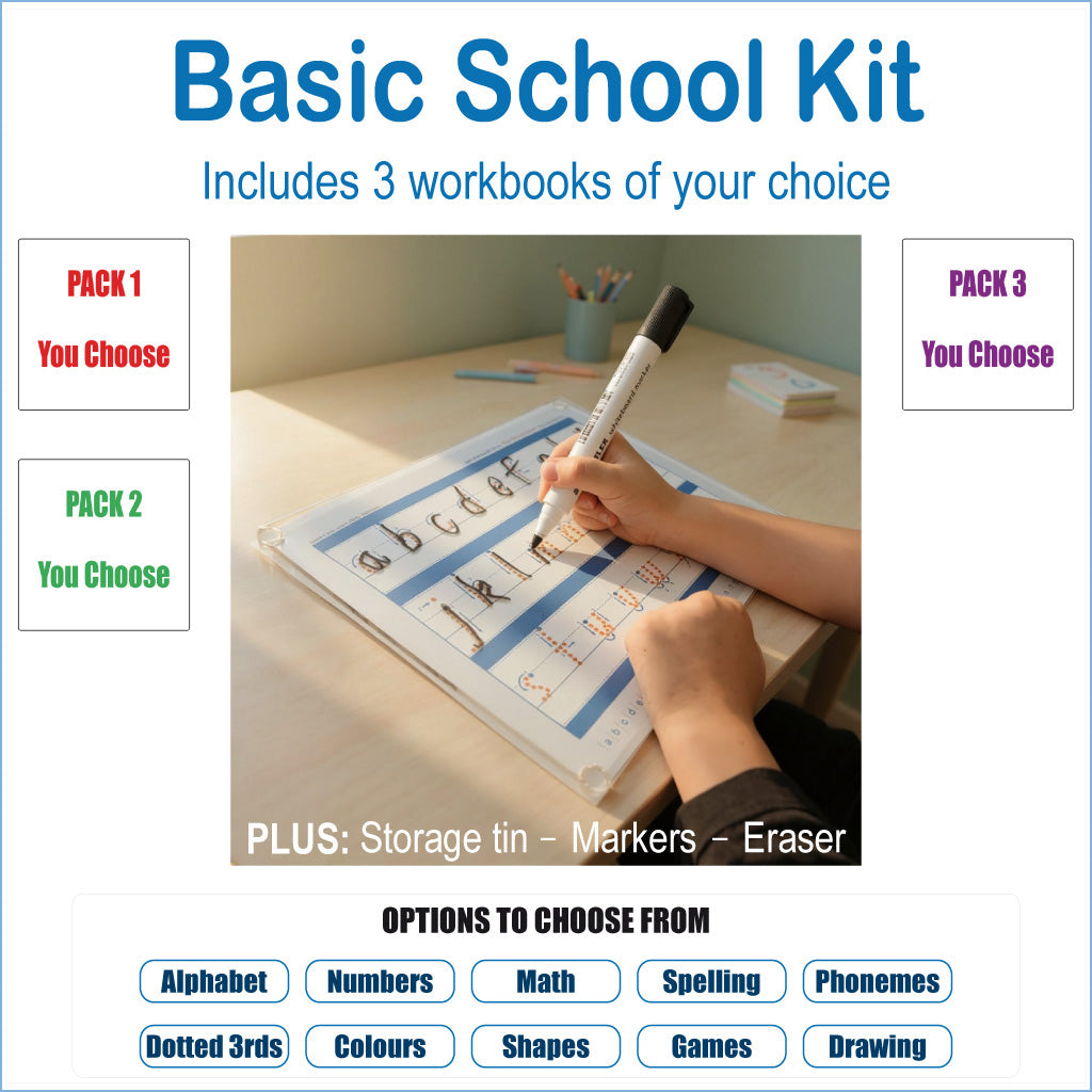 Basic School Kit for home schooling and classroom handwriting practice