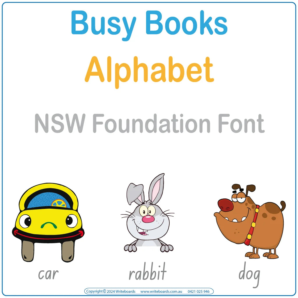 Teach the alphabet with ease using this NSW Foundation Font Busy Book including 27 pages