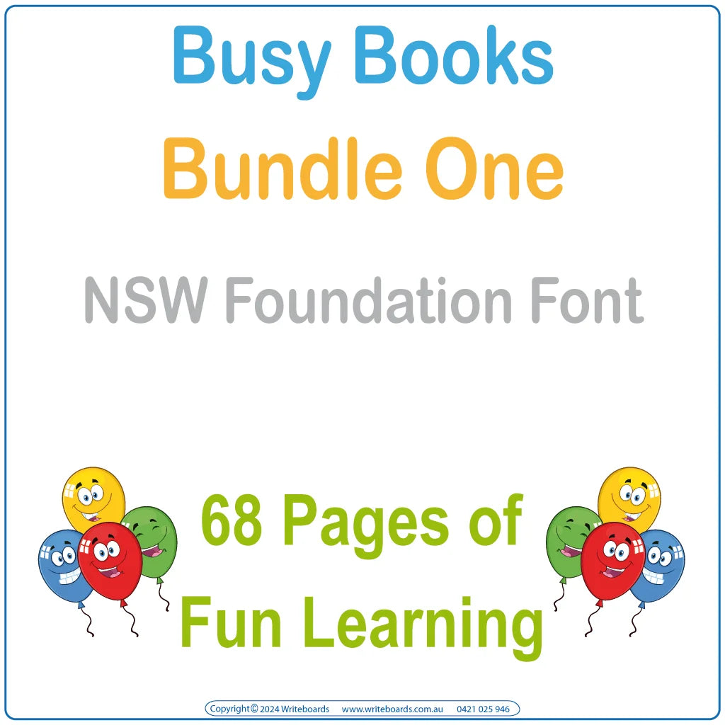 NSW Foundation Font Busy Book Bundle One is perfect for teaching early skills