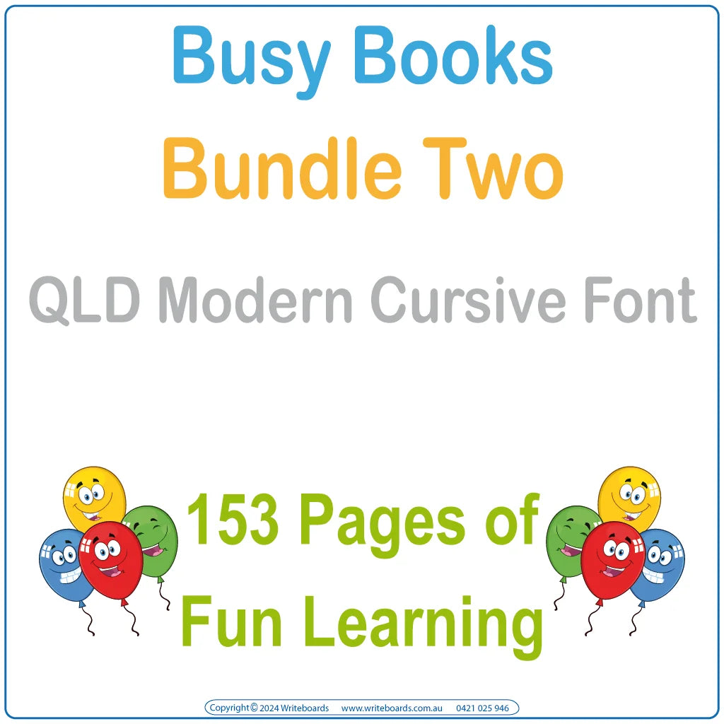 QLD Modern Cursive Busy Book Bundle Two is a perfect for your classroom with 153 pages