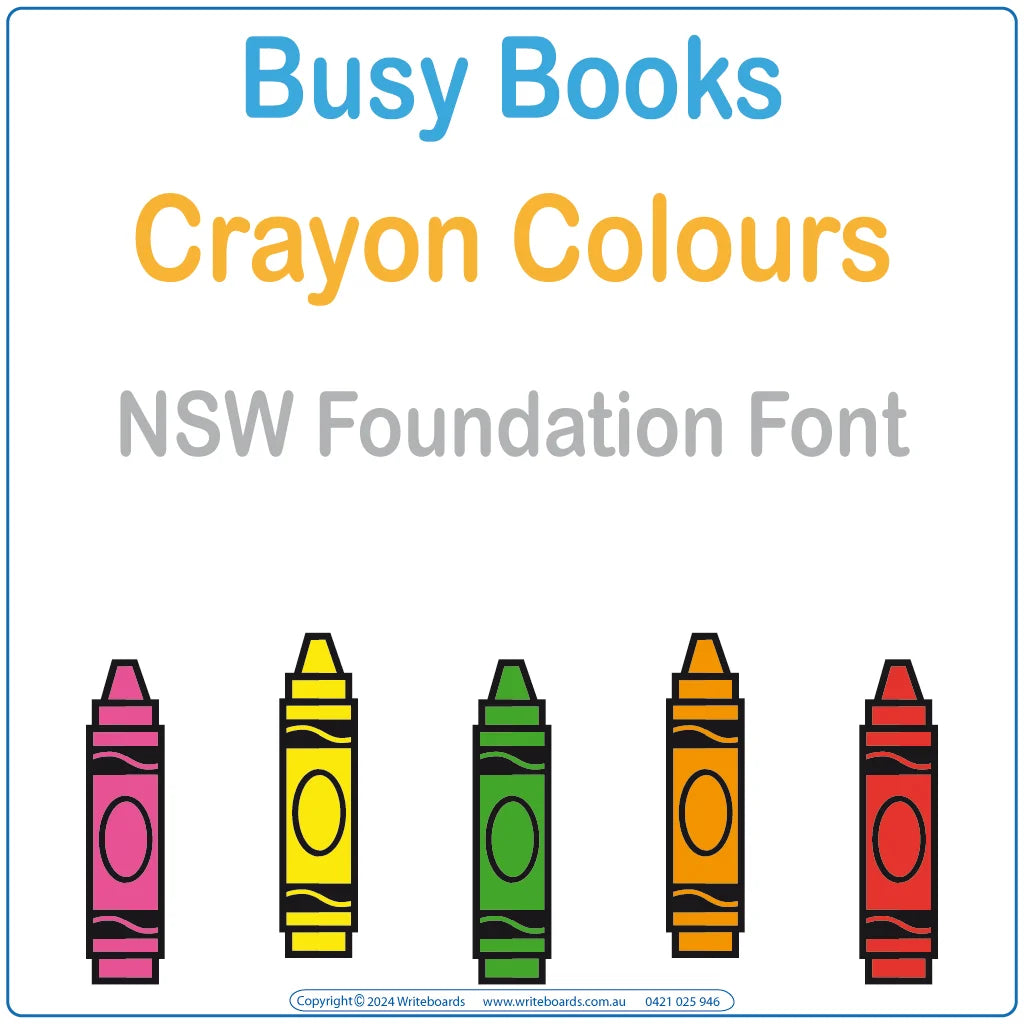 Teach colours with this NSW Foundation Font Busy Book that includes 23 interactive pages