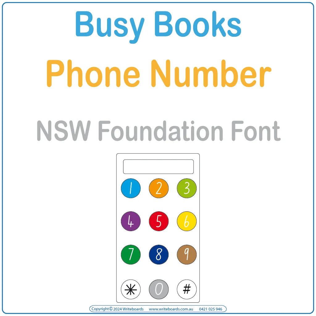 Teach your students their phone numbers with this NSW Foundation Font Interactive Busy Book